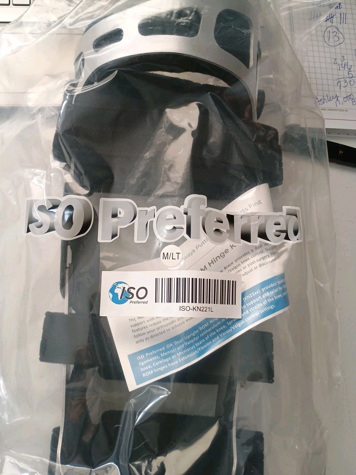 ISO Medium Left OA Dual Upright ROM Hinge Knee Brace ISO-KN222R new Box Q