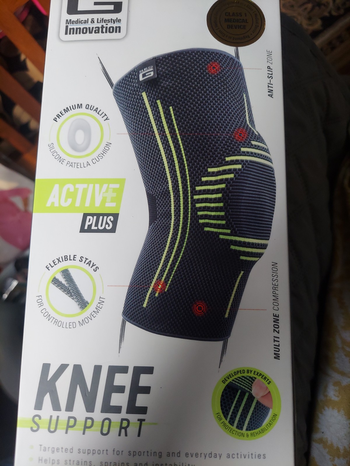 Knee Support Sleeve Anti Slip Breathable Compression Patella Cushion Right Left