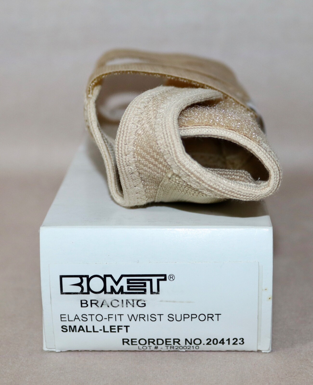 Biomet Bracing Elasto Fit Wrist Support ~ Adult Left Small ~ Beige #204123 NEW