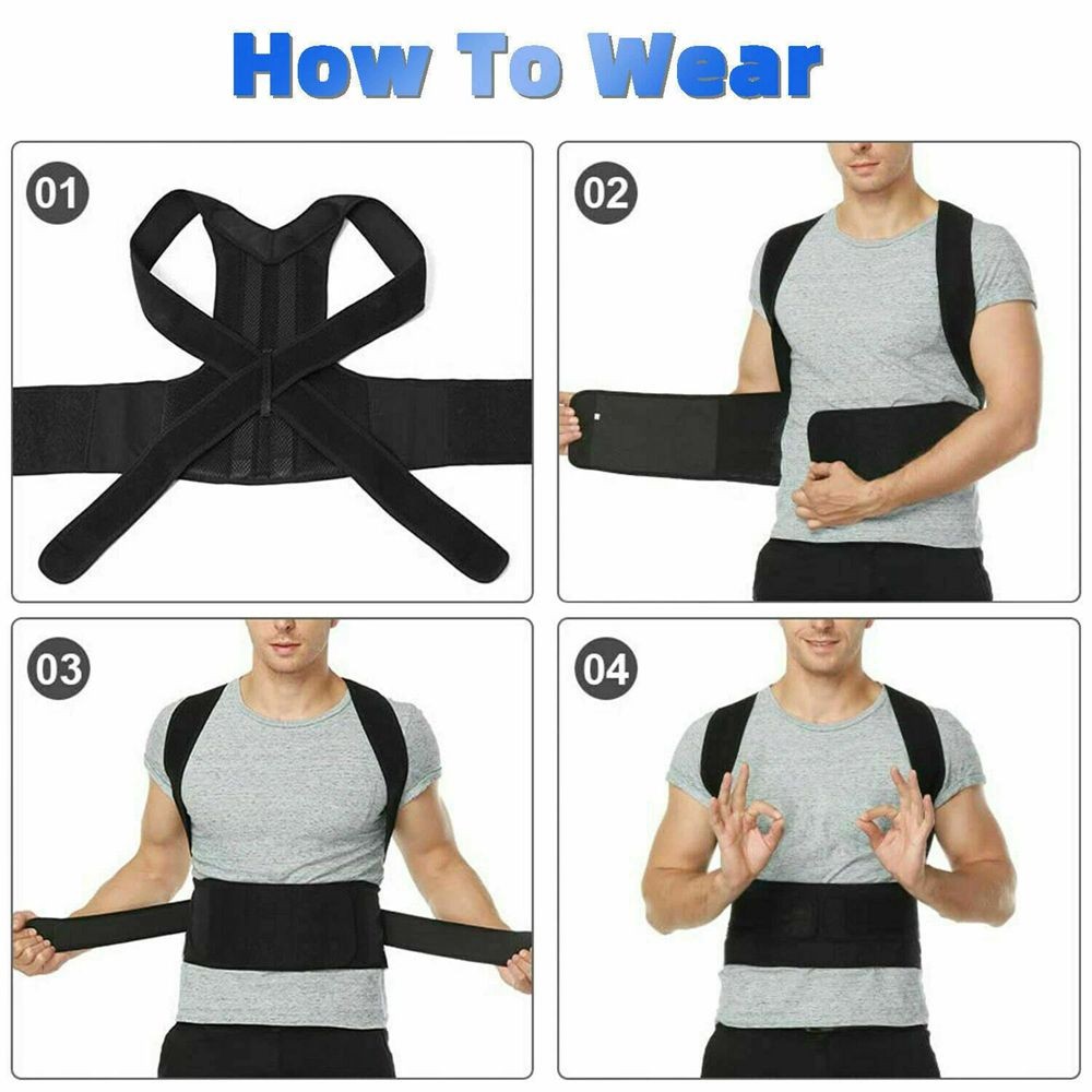 Back Posture Corrector Shoulder Straightener Brace Neck Spine Support Men Women