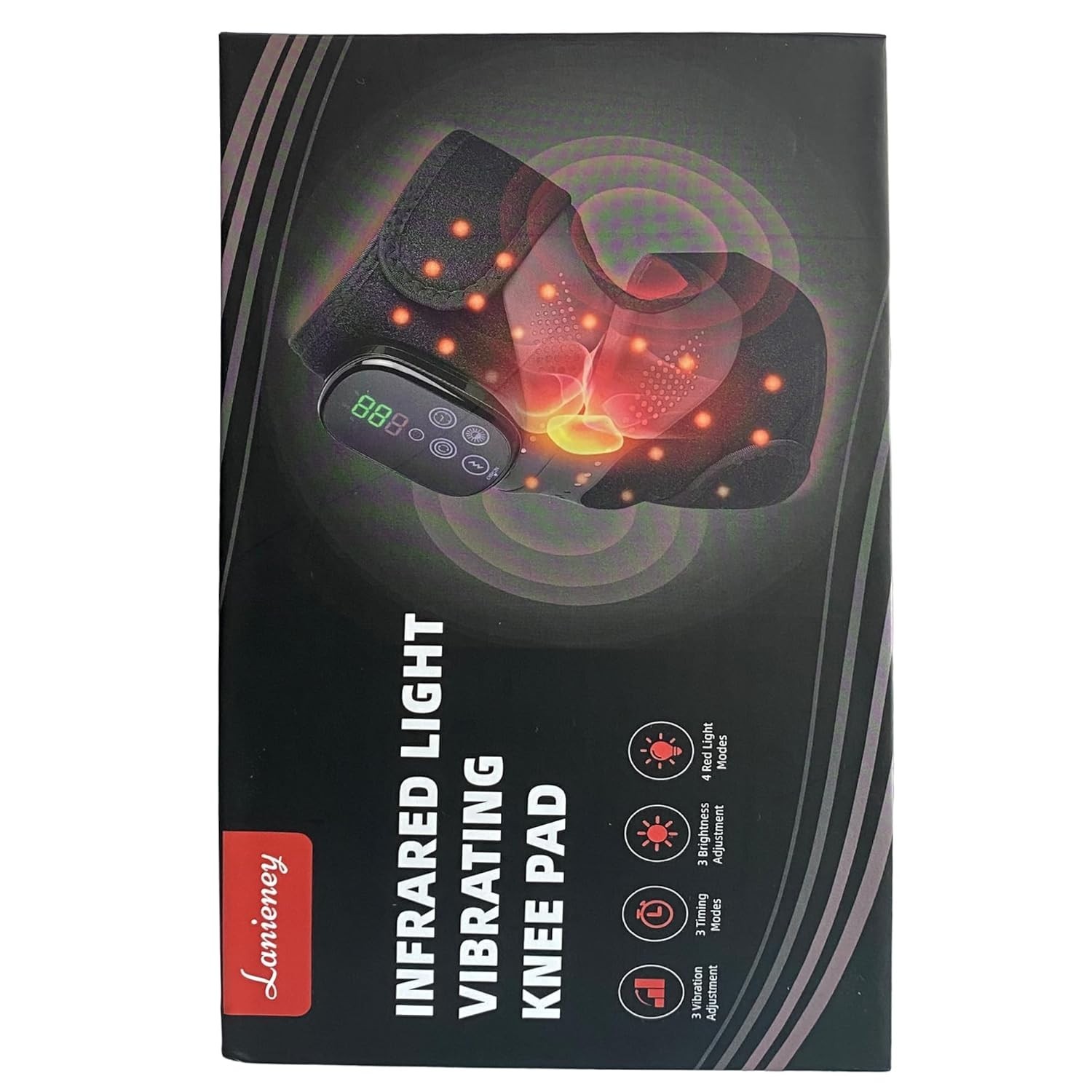 Vibration Knee Massage, Rechargeable Red Light Therapy Knee Brace with 660nm …