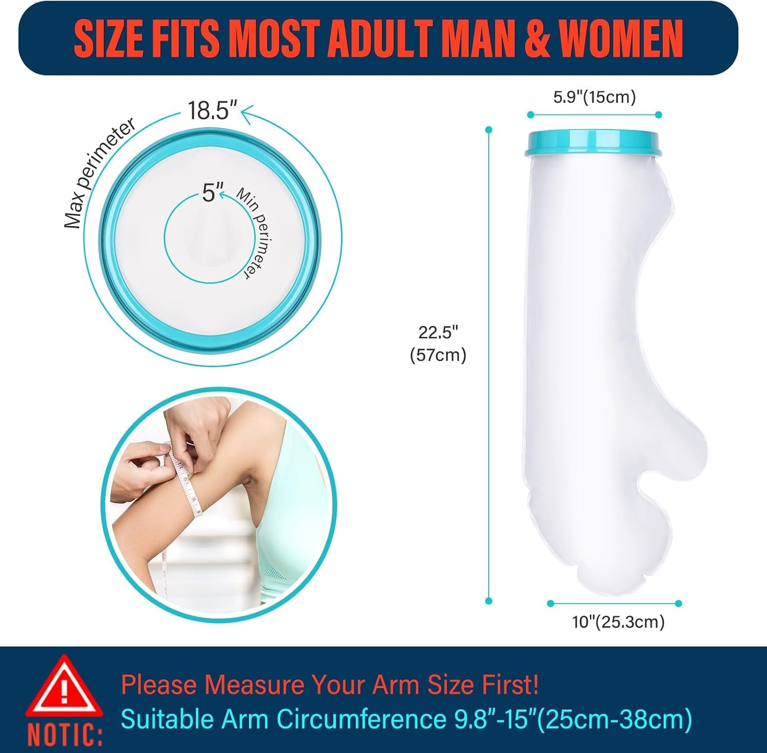 Cast Covers for Shower Arm – Arm Cast Cover Protector, Reusable Shower Sleeve fo