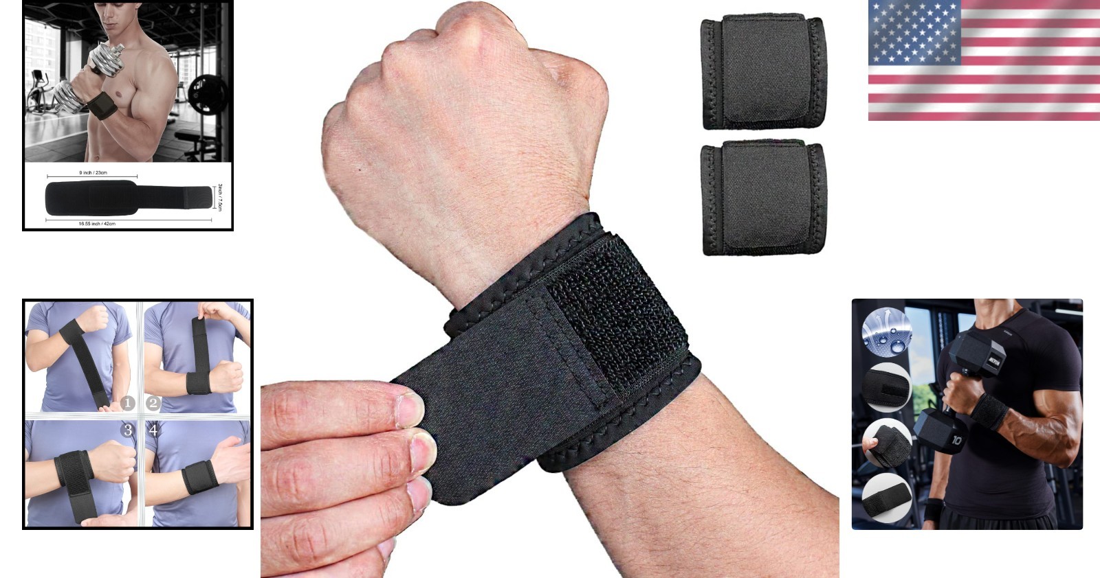 Highly Elastic Wrist Support Straps – Carpal Tunnel Relief for Active Adults