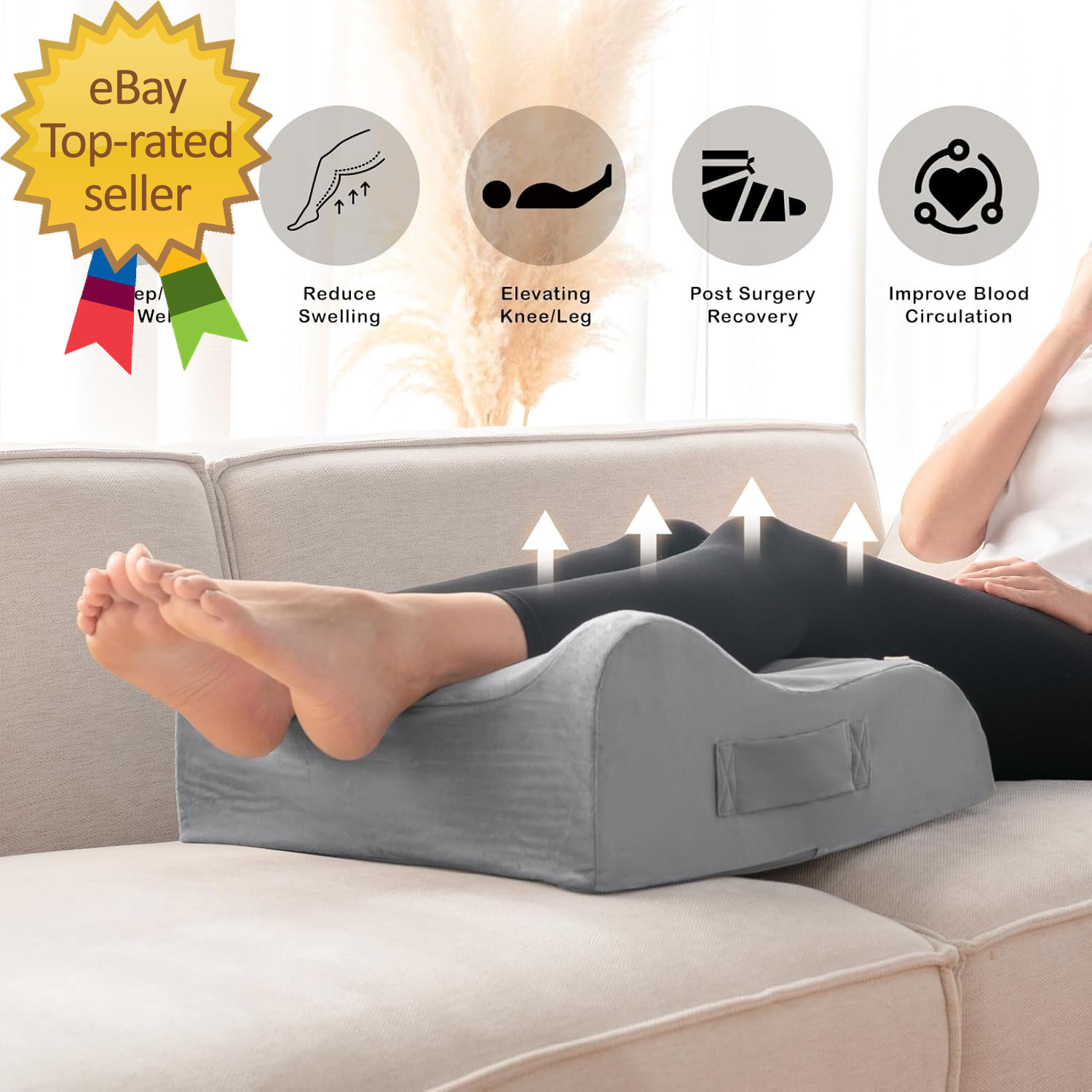 Memory Foam Leg Knee Ankle Foot Support and Elevation Pillow for Surgery