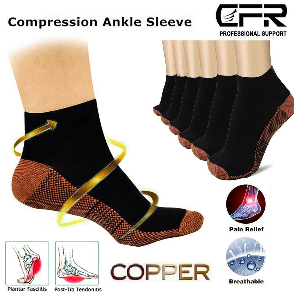 Compression Socks Plantar Fasciitis Arch Ankle Running Support Women Men Copper