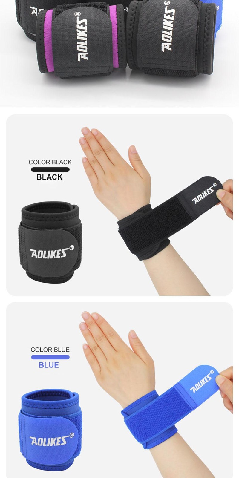 Aolikes 1 Pc Wrist Band Support for Adjustable Wrist Bandage Brace for Sports Wr