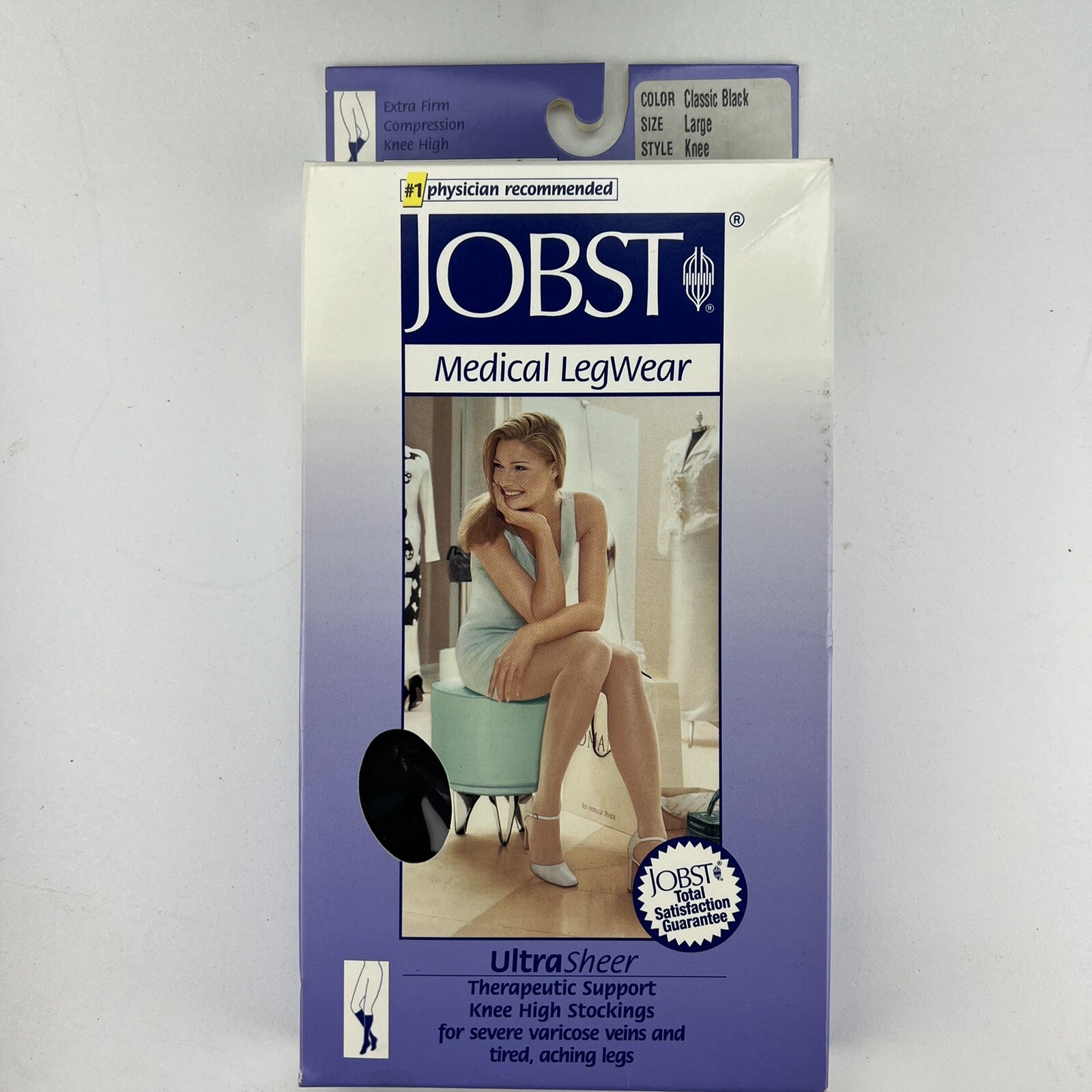 NEW Jobst Ultrasheer Knee High Black Compression Stockings Sock Circulation