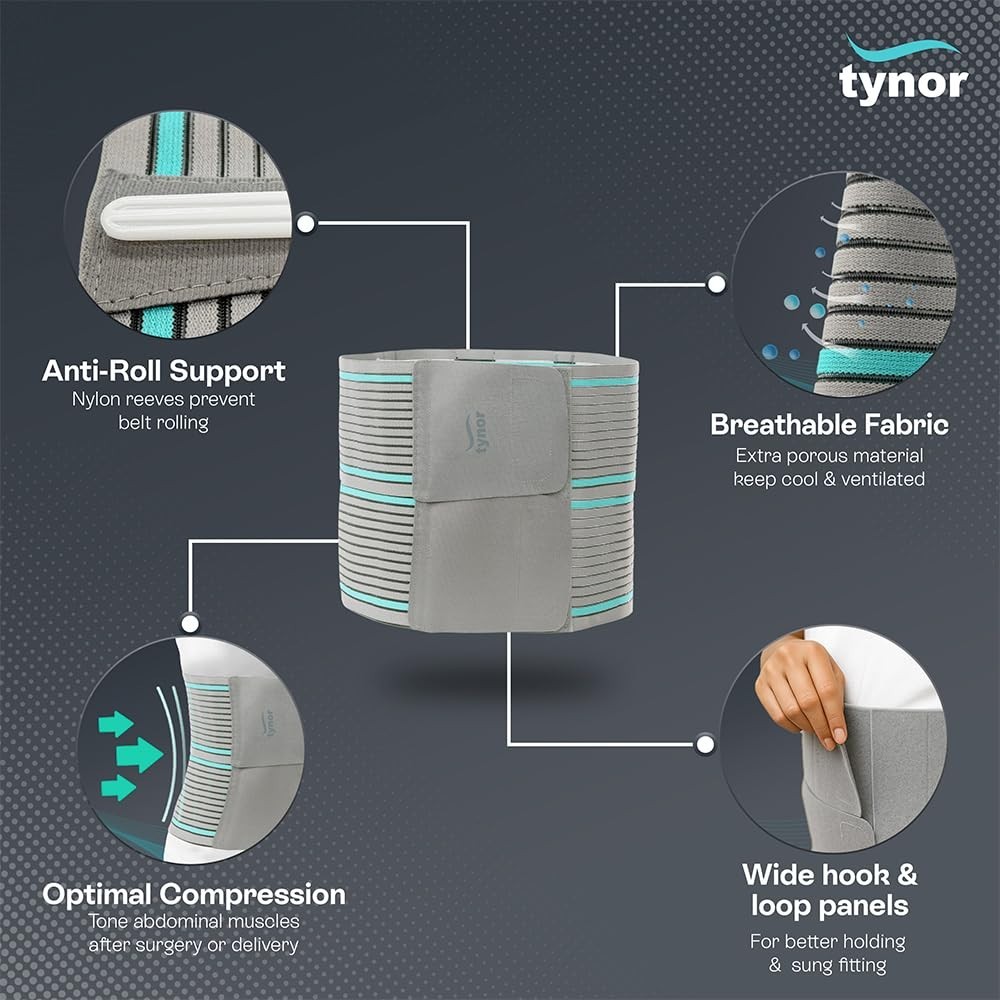 TYNOR Abdominal Support Tummy Trimmer Ventral Hernia Umbilical Belt Post-Ops Aid