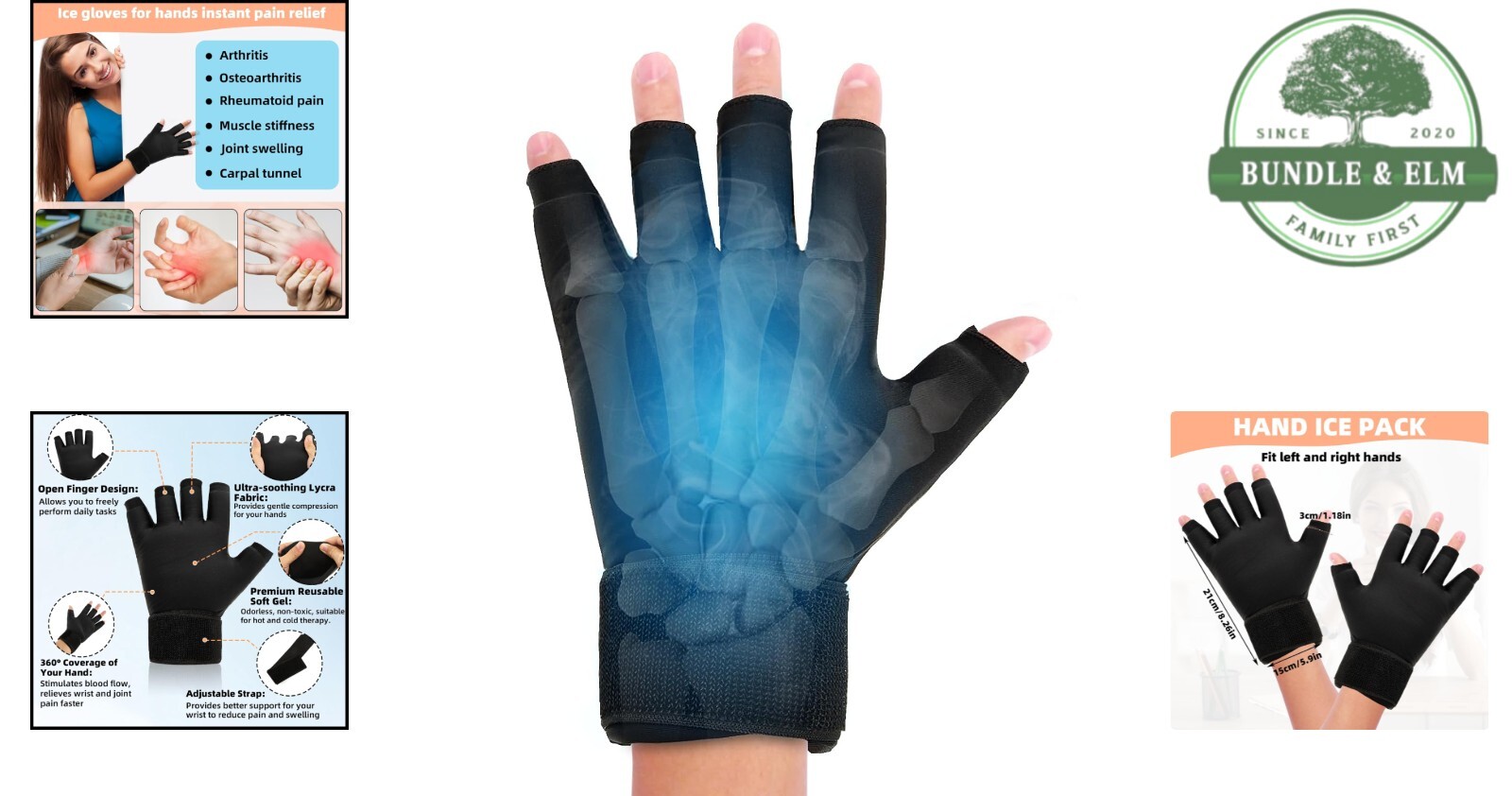 Finger Arthritis Compression Hand Ice Pack Gloves for Cold Hot Therapy Pain R…