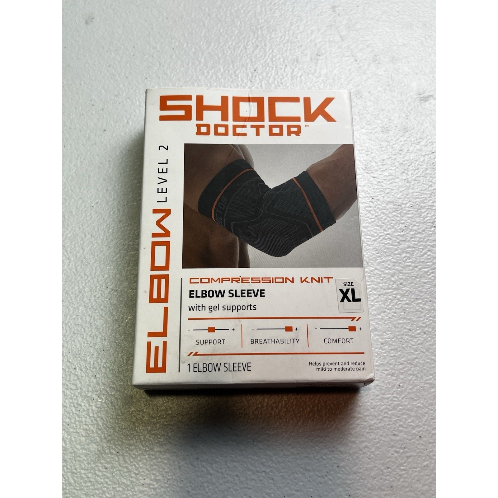 Shock Doctor Compression Knit Elbow Sleeve with Gel Support – Black – XL (182)