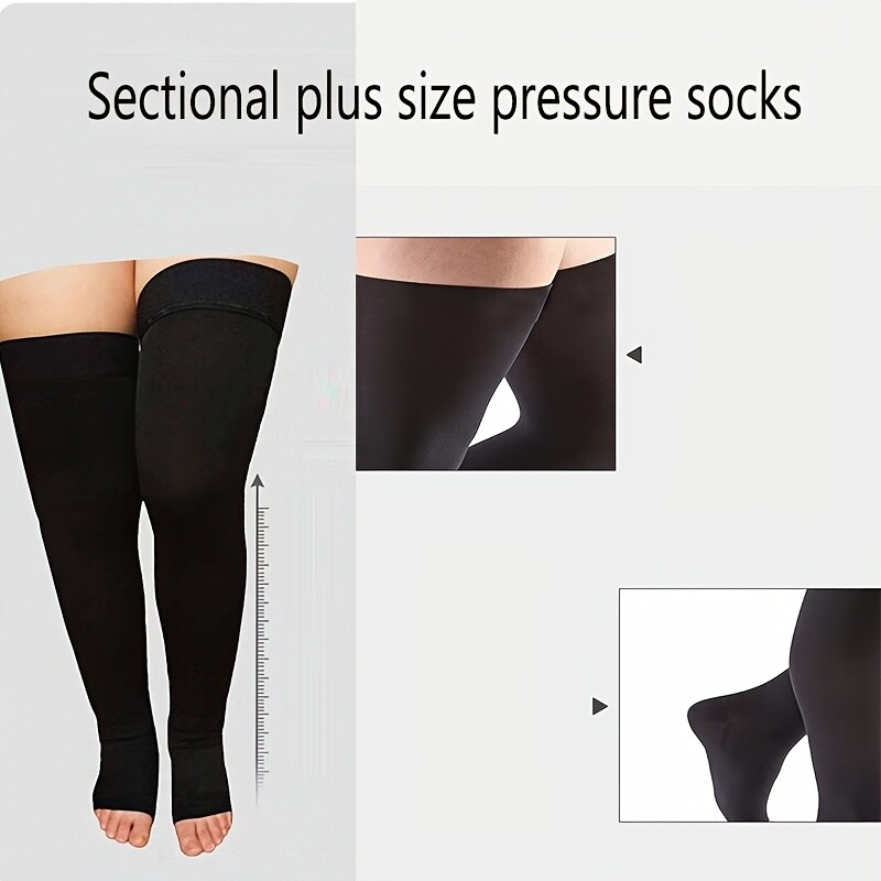 3 Pair Extra Large Size Thigh High Compression Sock Over-the-Knee Pressure Socks