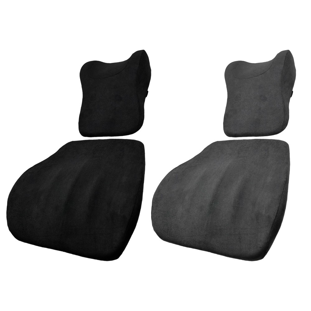 Memory Foam Headrest & Lumbar Support Pillow Cushion Travel Car Seat Home Office