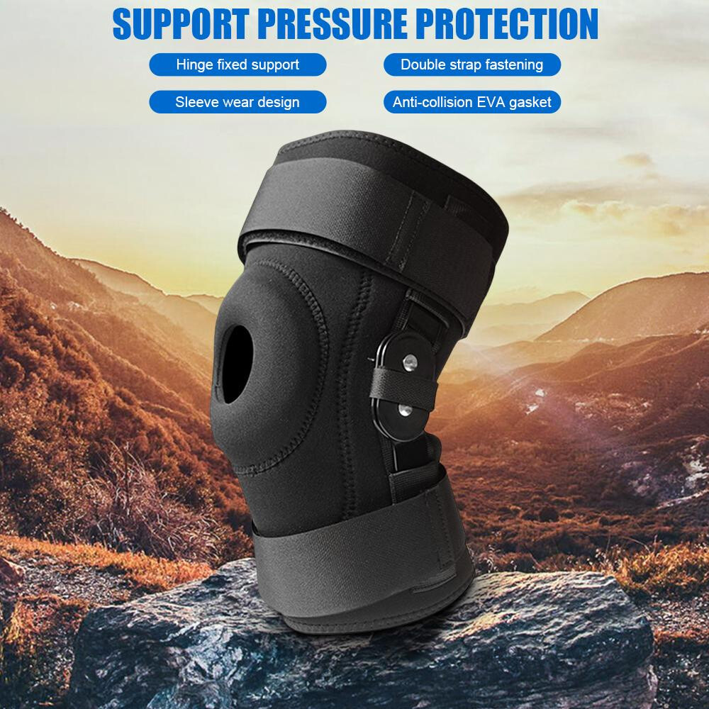 Hinged Knee Brace Compression Sleeve Open Patella Stabilizer Joint Support Brace