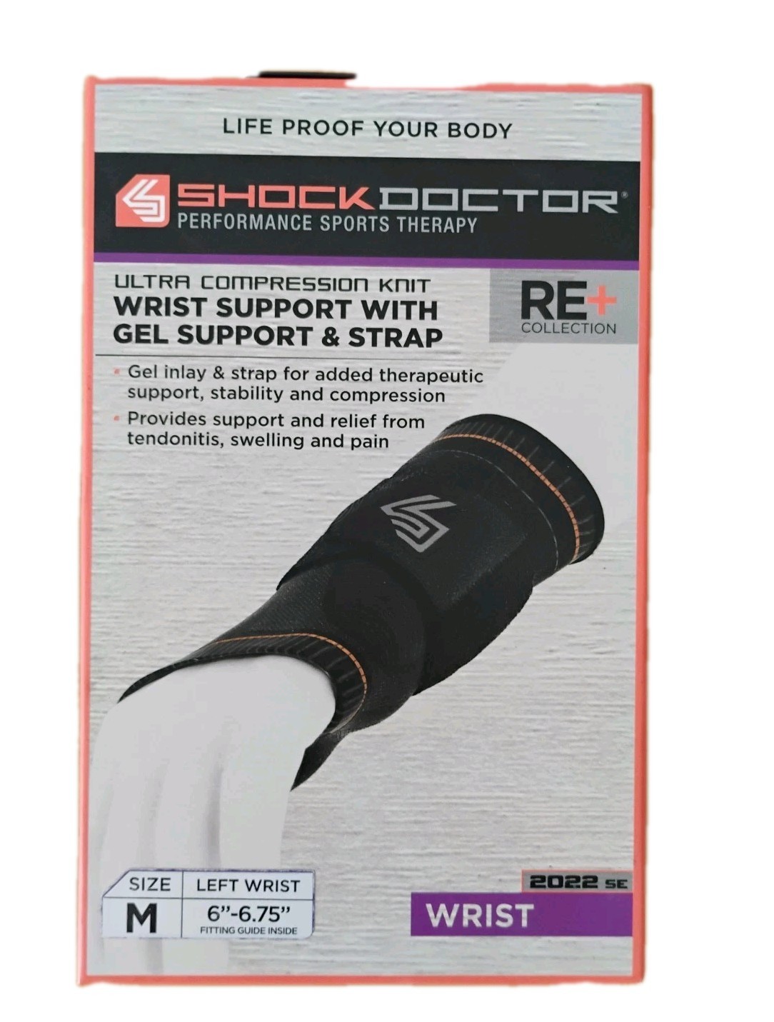 Shock Doctor Left Wrist Support with Gel and Strap Size Medium 6″ – 6.75″ NEW