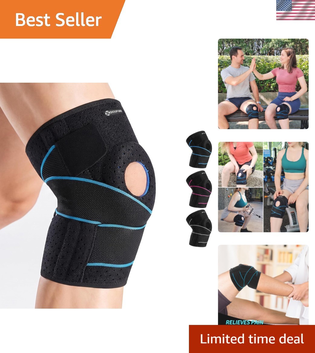 Knee Brace for Men & Women, Side Stabilizers & Patella Gel Pads | Plus Size A…