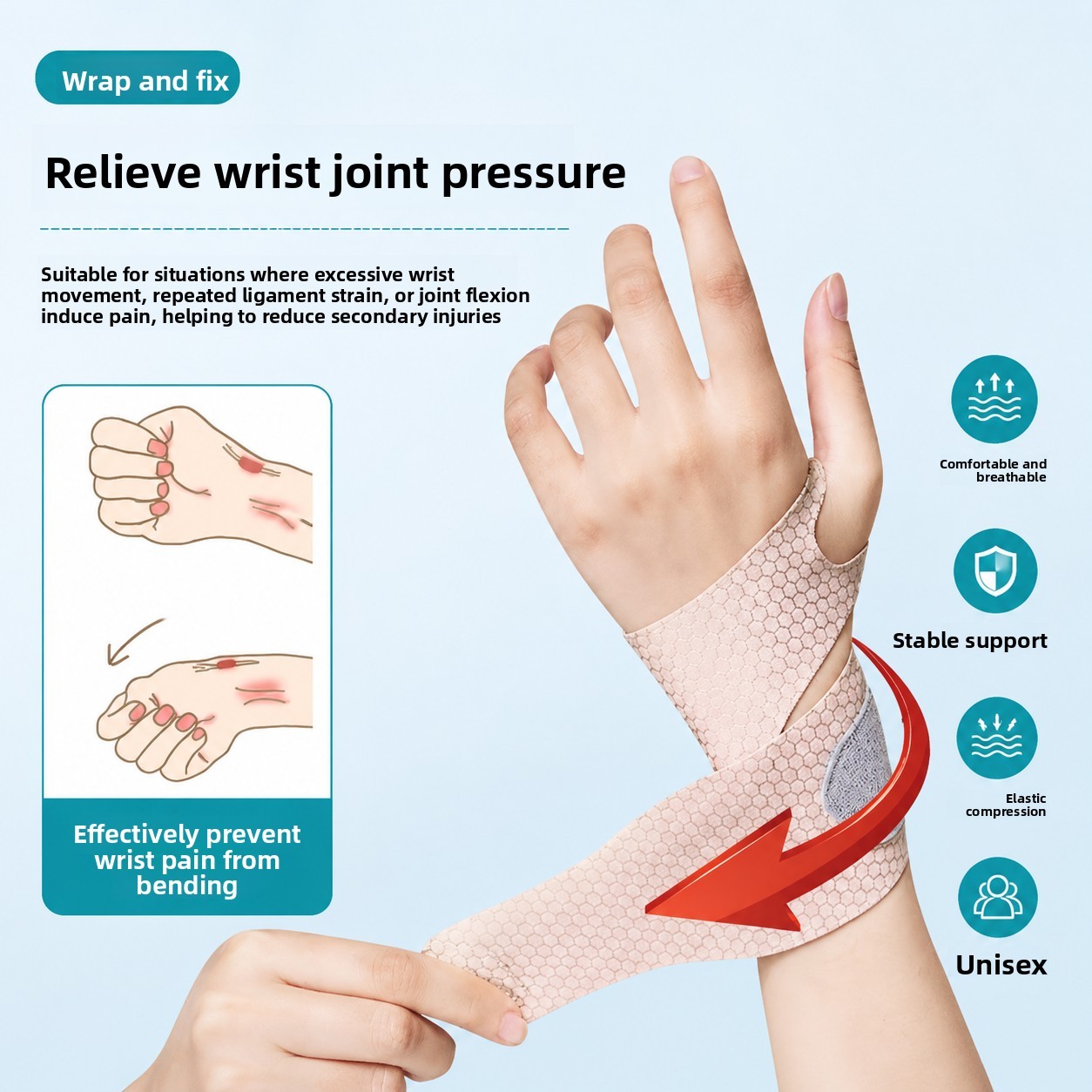 Wrist Brace Support 2 Pack Adjustable Wrist Wrap for Basketball TennisGymFitness