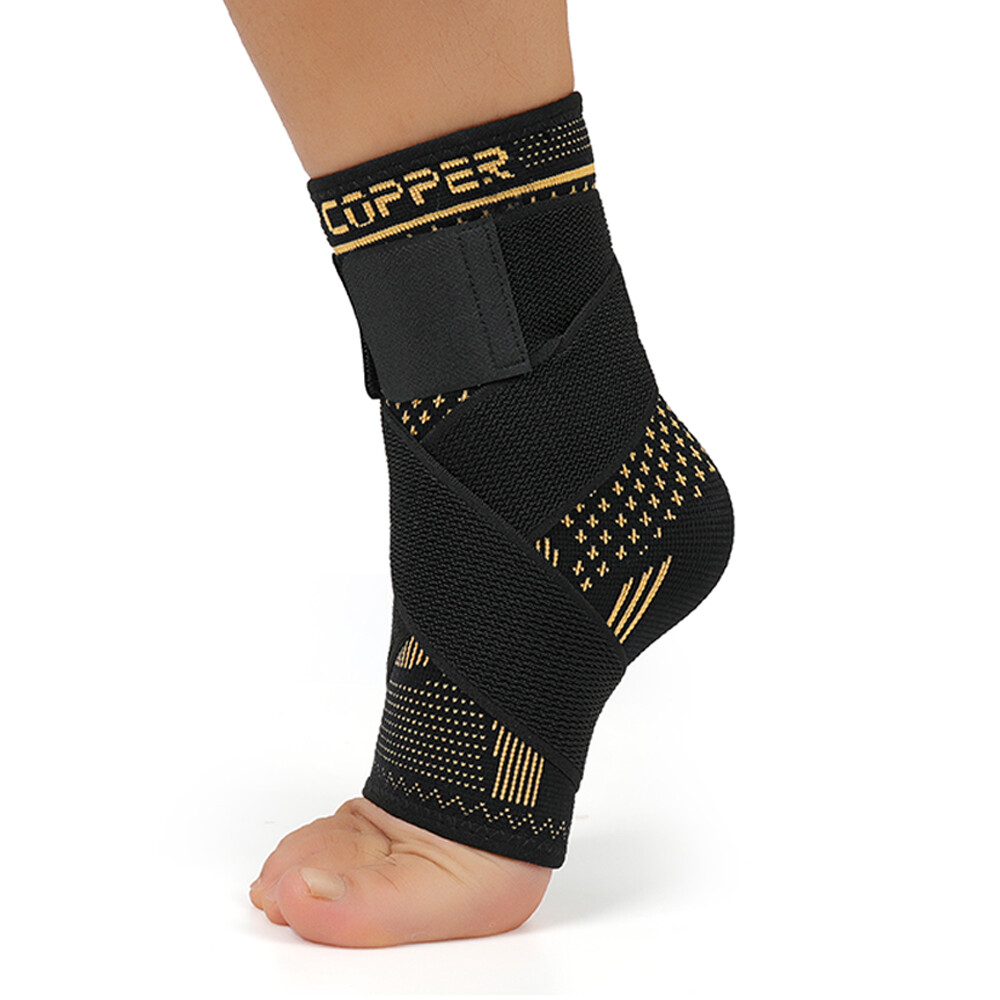 Copper Ankle Support Brace Stabilizer Compression Sleeve Socks Foot Pain Relief