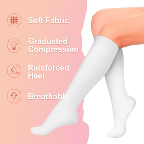 Women’s Circulation Compression Socks – Best Small – Medium 03 – White