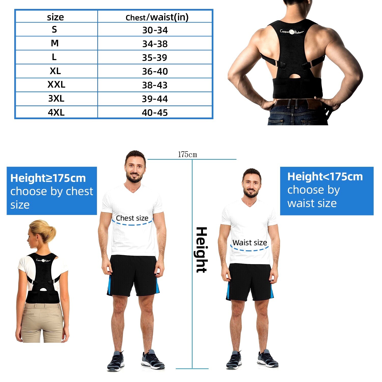 Adjustable Posture Corrector low Back Support Shoulder Brace Belt men women