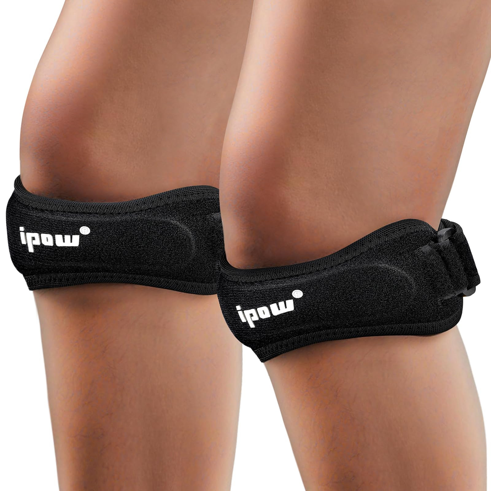IPOW 2 Pack Knee Pain Relief & Patella Stabilizer Knee Strap Brace Support for