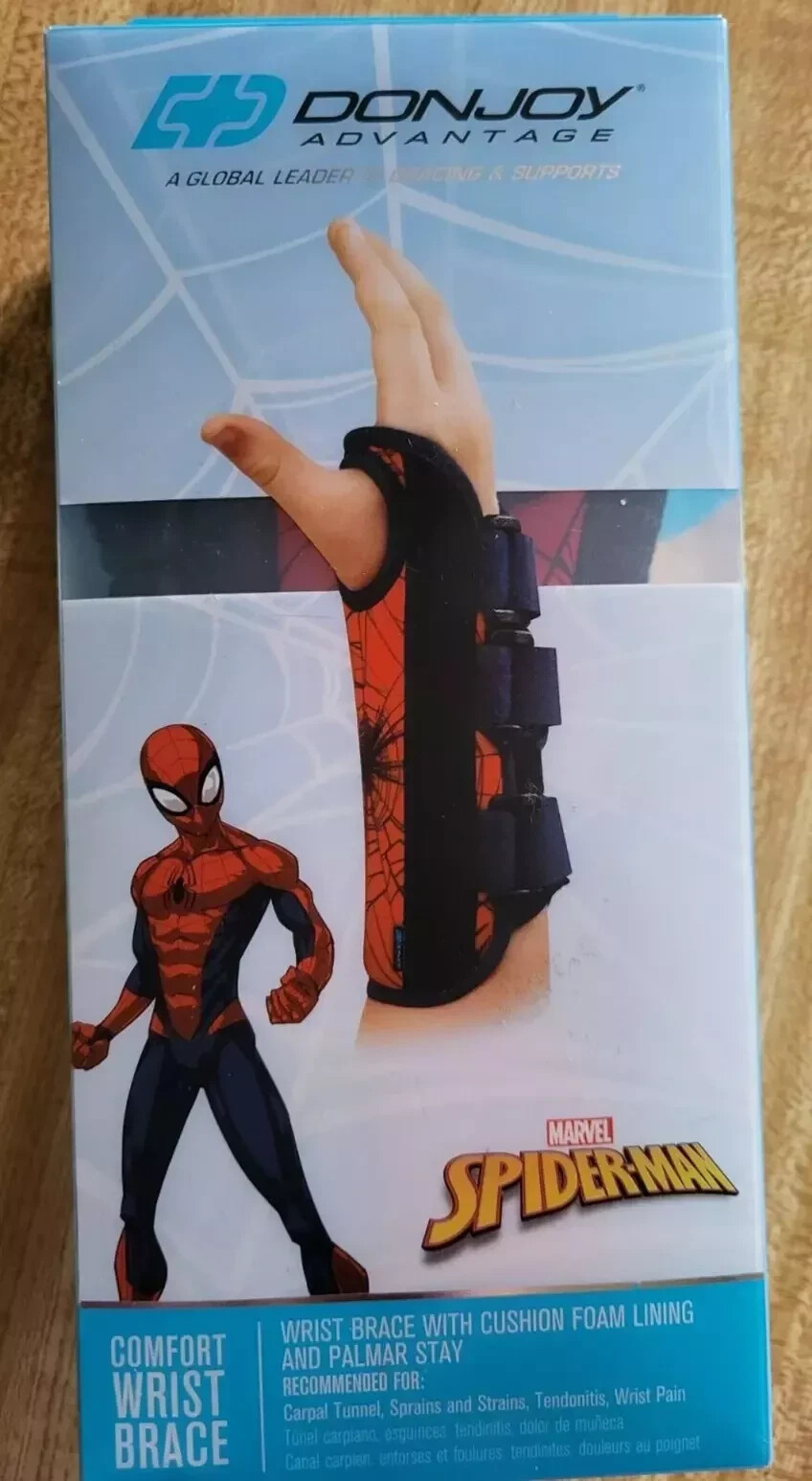LEFT Moderate Comfort Wrist Brace Youth Spider Man Marvel Donjoy Advantage