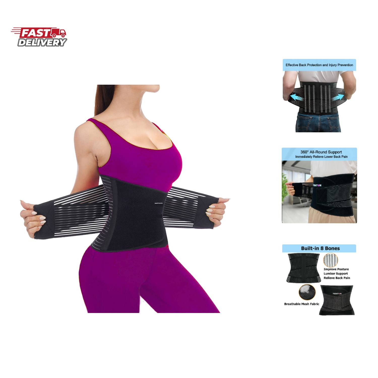 Back Brace for Men and Women, Support Belt Relief Lower Back Pain Herniated D…