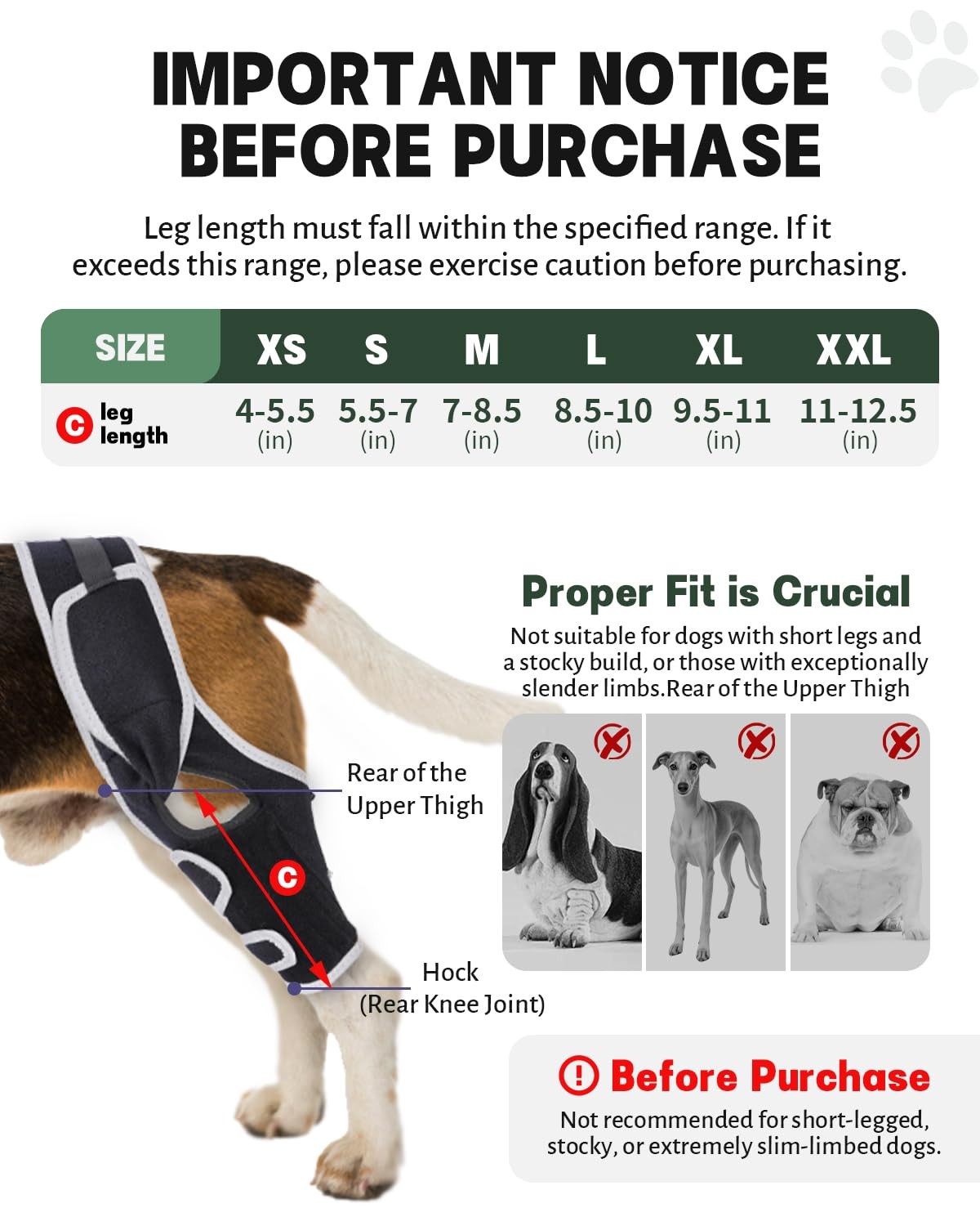 Adjustable Dog Hind Leg Knee Brace with Metal Side Stabilizers,(Size XL). | T…