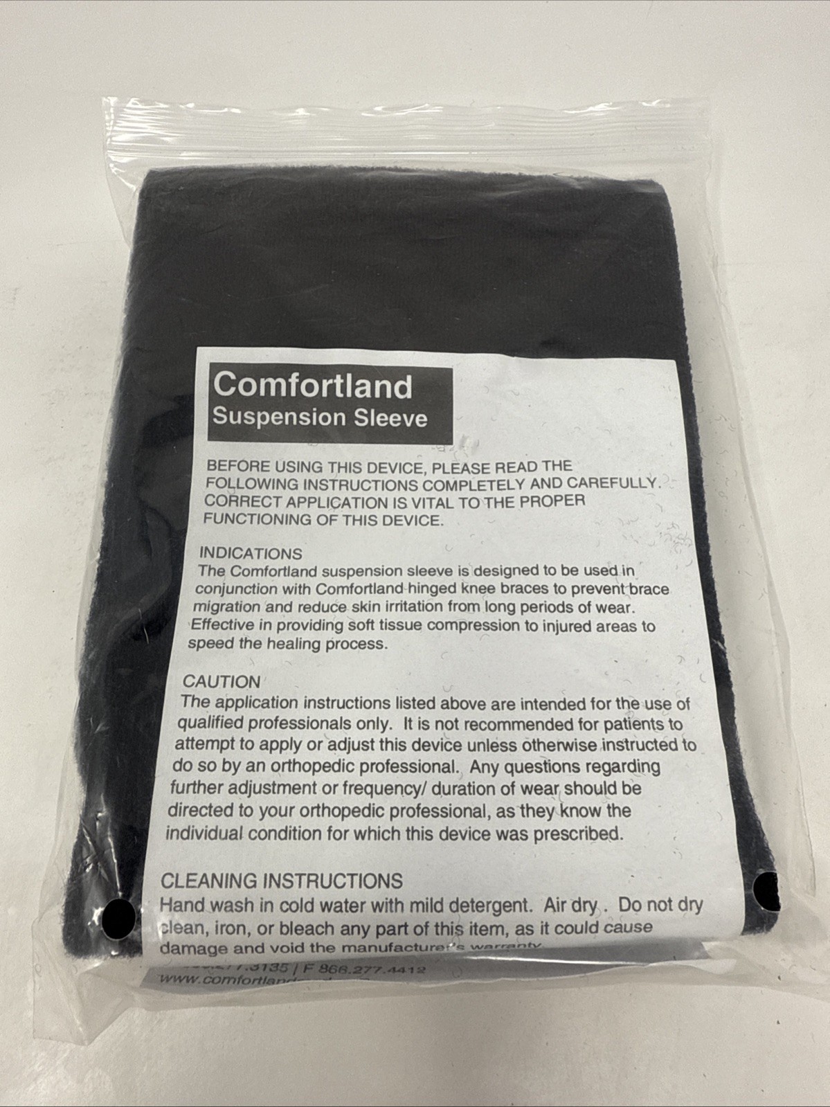Comfortland Suspension Sleeve Wrap for Knee Size Universal CK-007 BLACK (1 unit)