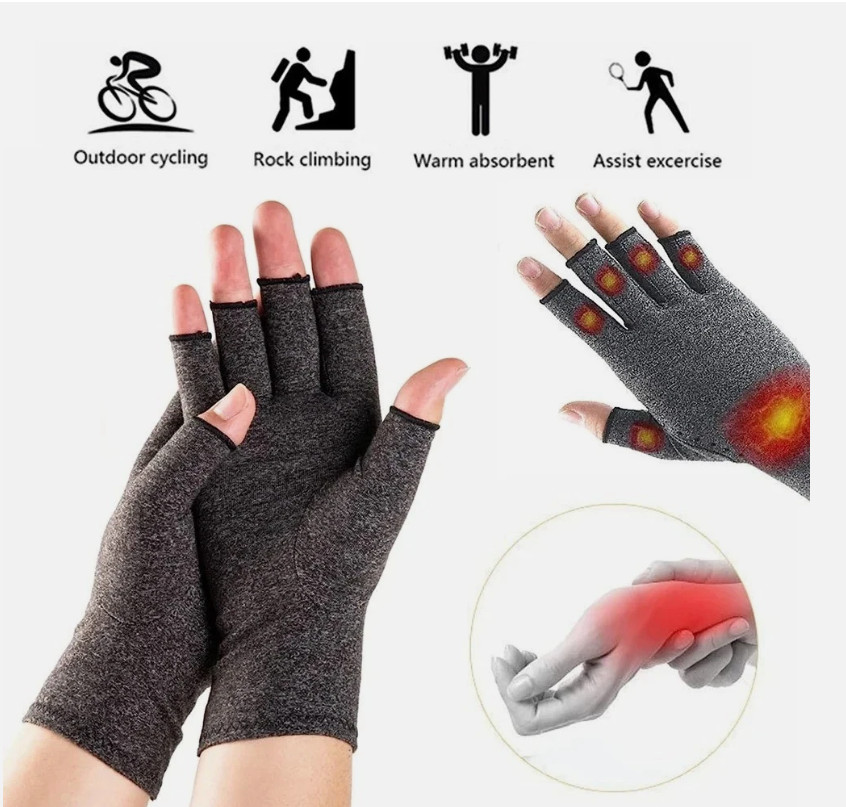 Arthritis Compression Gloves Fingerless Hand Support Carpal Tunnel Pain Relief