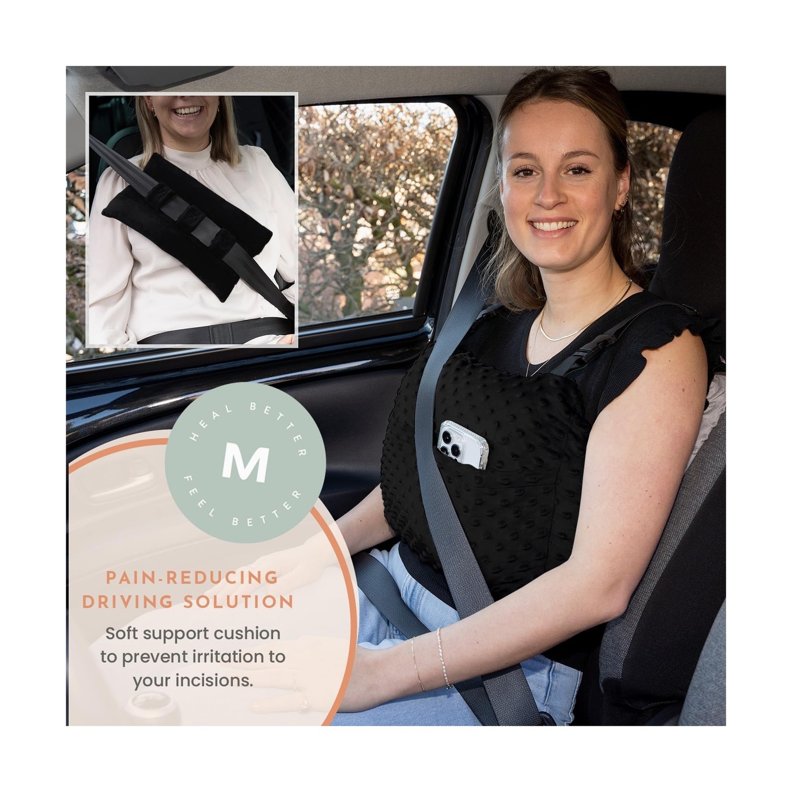 Post Mastectomy Pillow – Post Surgery Pillow for Car, Breast Reduction & Augm…