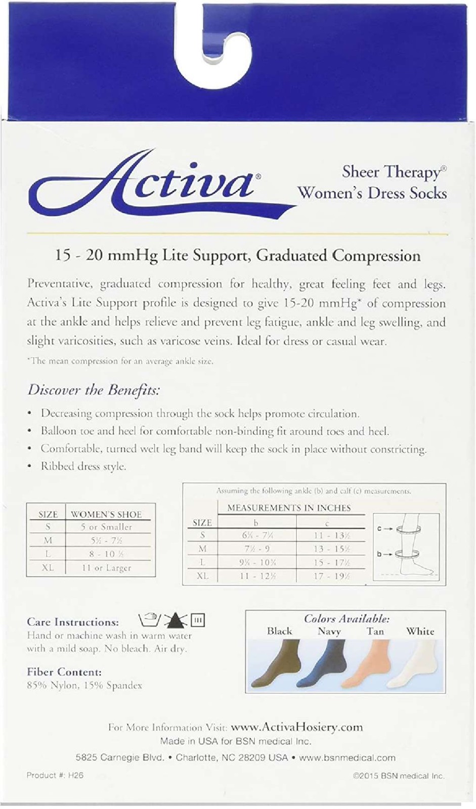 Activa Sheer Therapy Women’s Dress Socks 15-20mmHg (Navy) X-Large