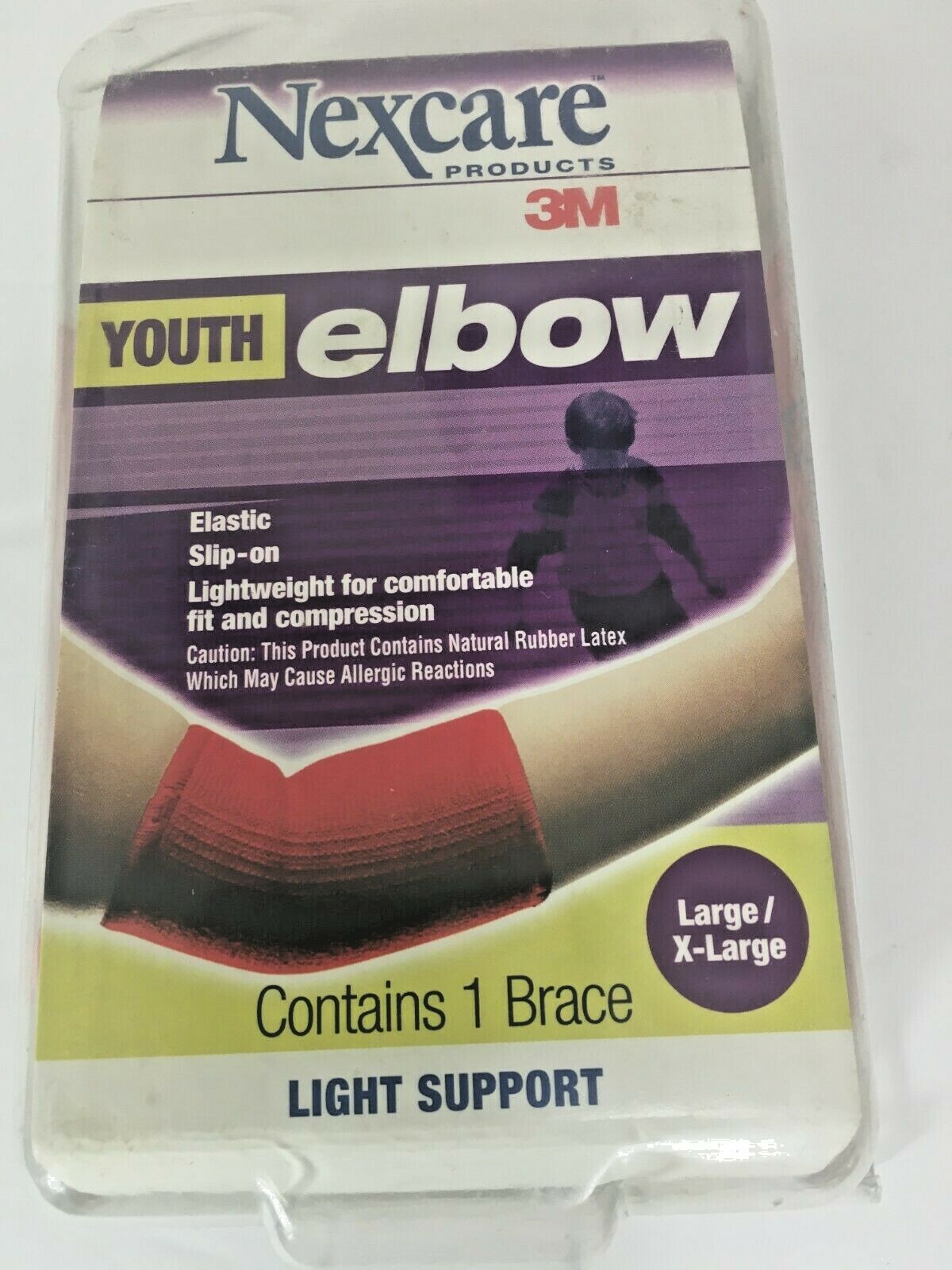 Brace Red 3M Nexcare Elbow Large/X-Large, Elastic Slip-on Lightweight. 7-9 inch.