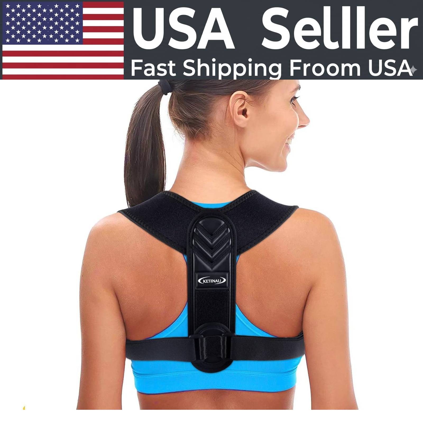 Alsoay Posture Corrector Back Brace Adjustable Upper Back Shoulder Support Pain