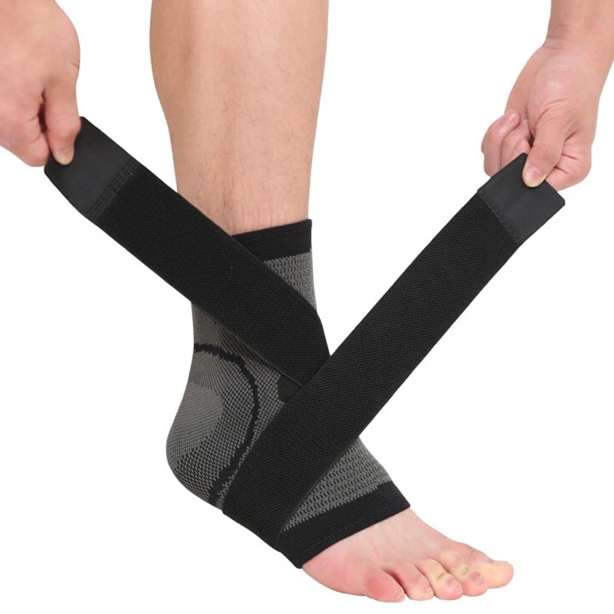 Ankle Brace Adjustable Support Compression Sleeve Socks Wrap Foot Fasciitis Pain