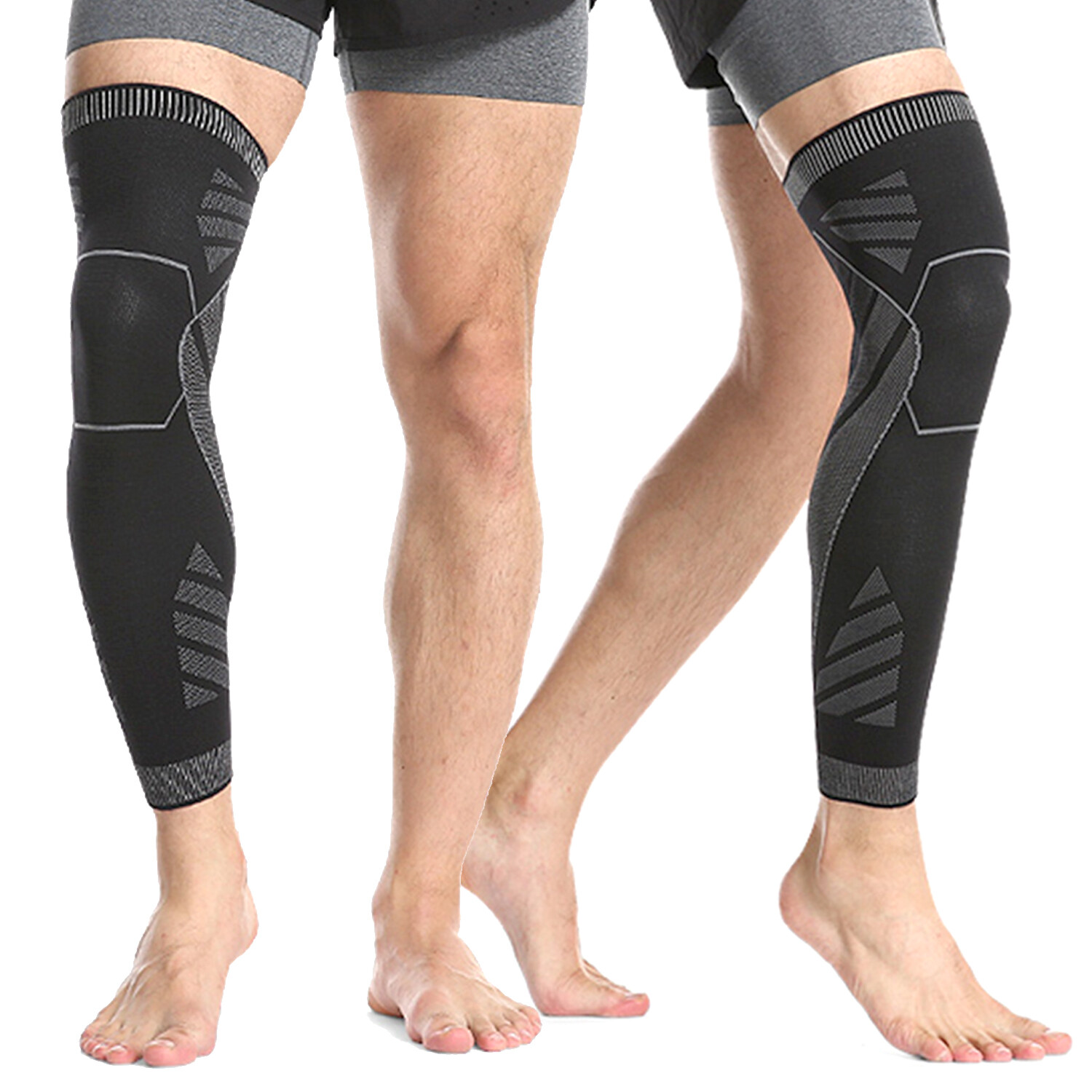 Full Leg Compression Sleeve Knee Support Brace Meniscus Tear Arthritis Pain Gym