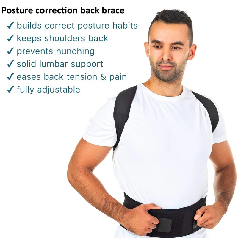 Slouching Posture Corrector Support Magnetic Back Shoulder Brace Band Men Women