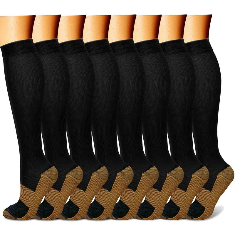 Sport Compression Socks Running Long Stockings Ankle Pairs 30-40 mmhg Knee High