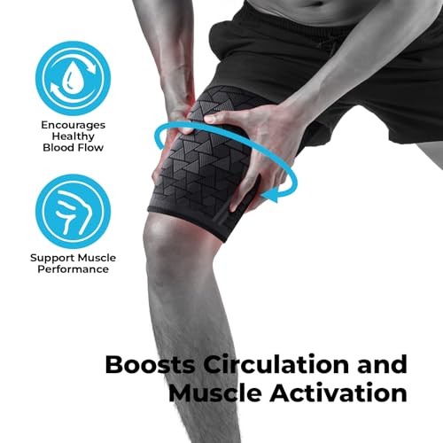 Thigh Compression Sleeves (1 Pair), Upper Leg Sleeves, Hamstring & Quad Medium