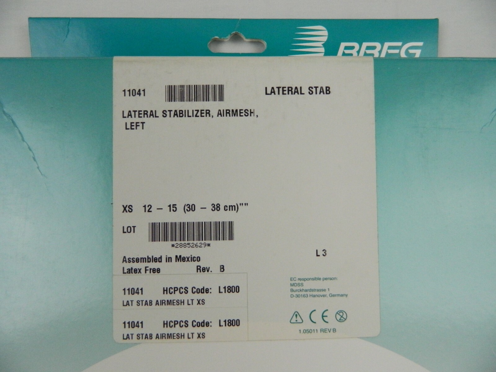 BREG 11041 X-SMALL XS LATERAL STABILIZER AIRMESH LEFT KNEE BRACE 12″ – 15″