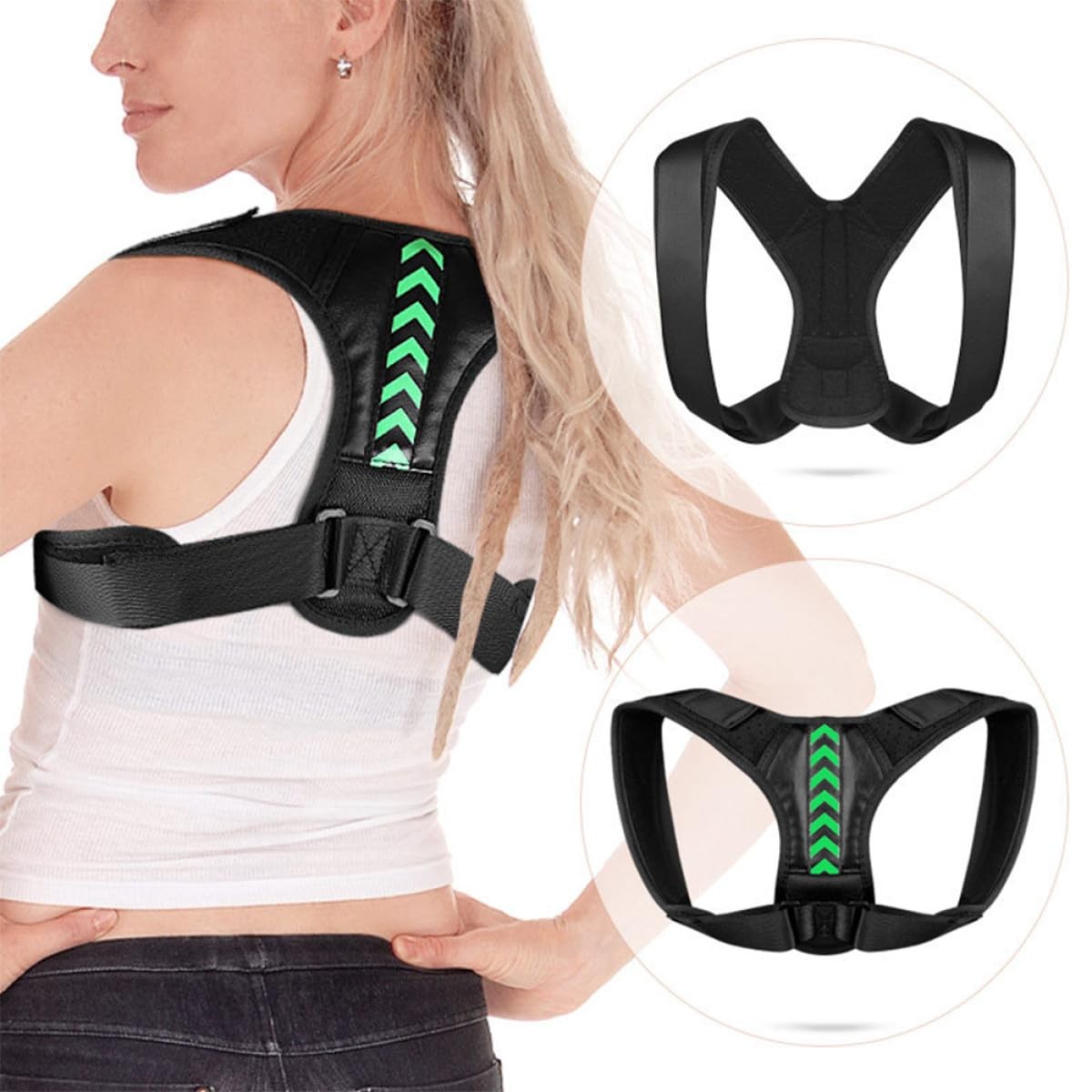 Adjustable Back Posture Corrector Strap for Men Women Upper Back Brace with S…