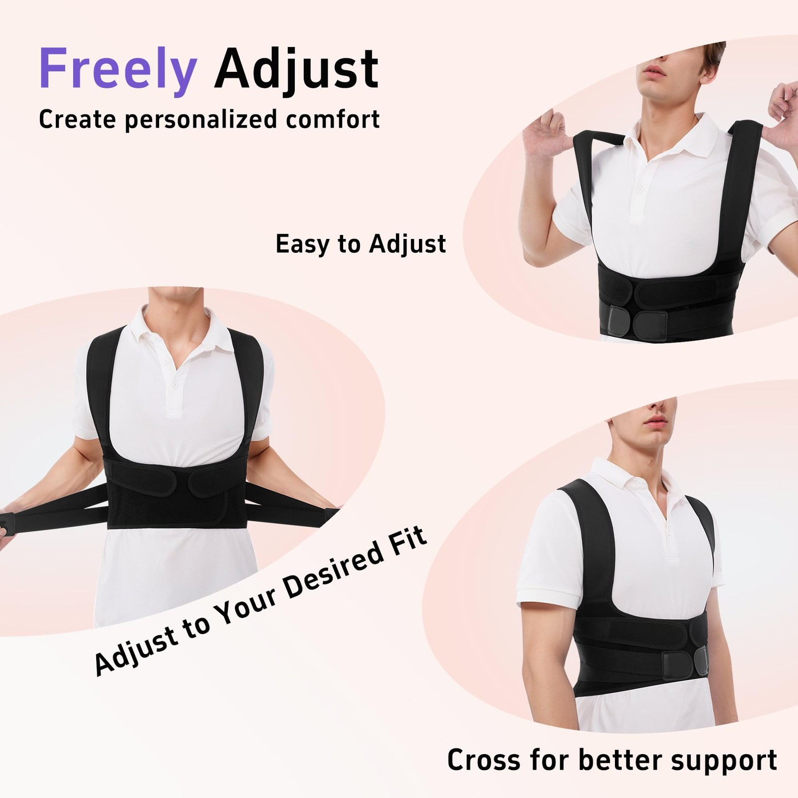 Posture Corrector for Women and Men,Back Brace Small, Black