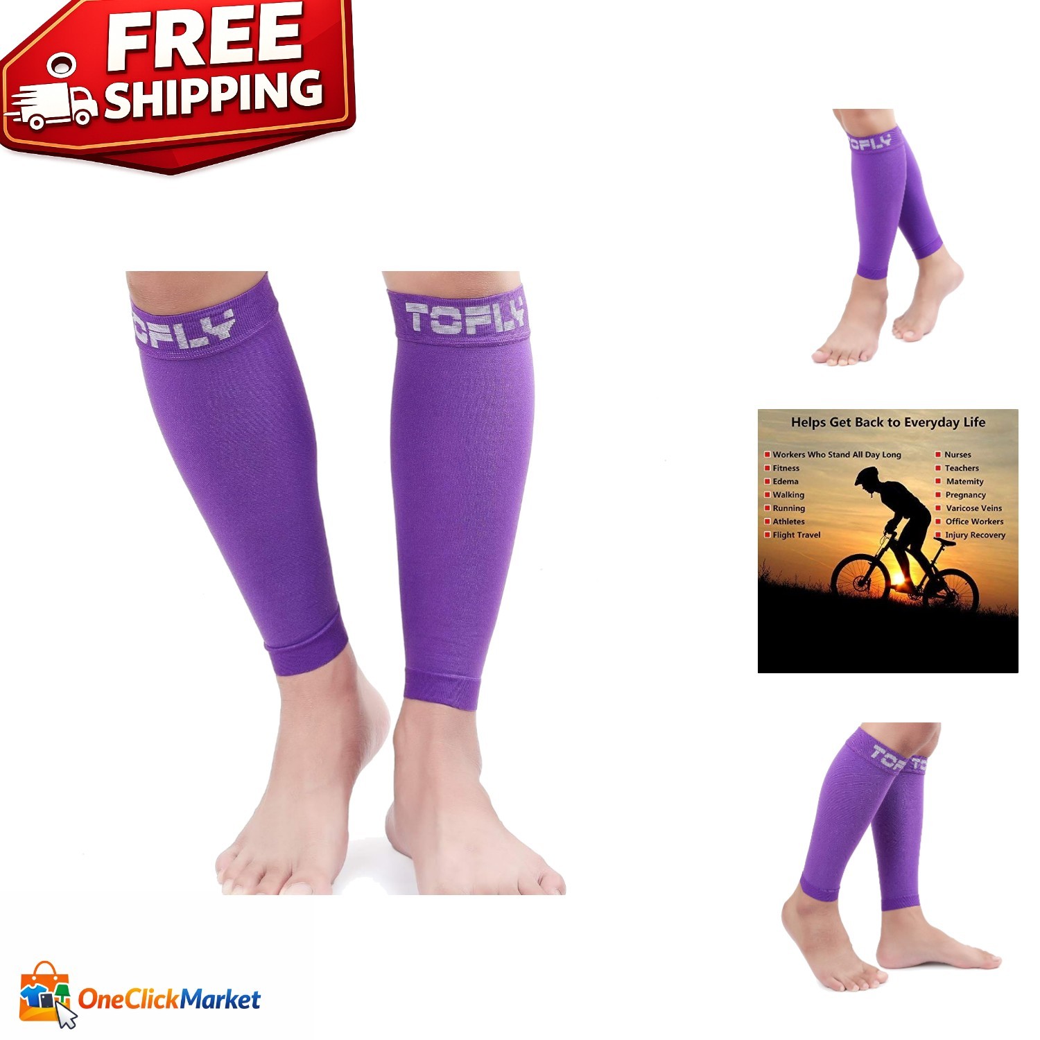 Lightweight Footless Compression Sleeves – 20-30mmHg for Swelling & Shin Splints