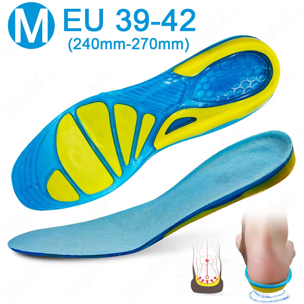 Silicone Non-Slip Gel Soft Sport Shoe Insole Massaging Orthopedic Insoles Foot C