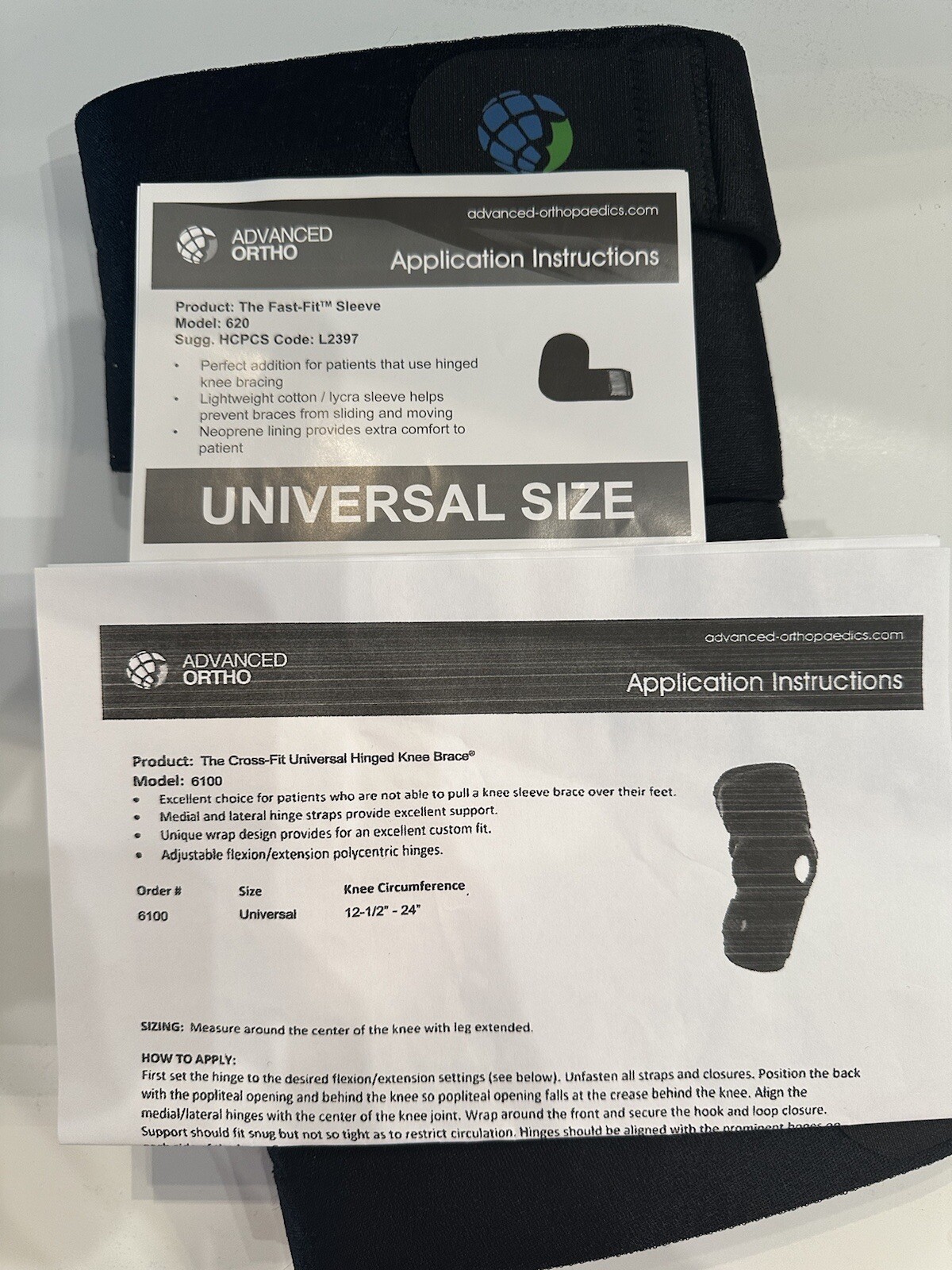 Advanced Ortho Cross-Fit Universal Hinged Knee Support Model 6100 Brand NEW
