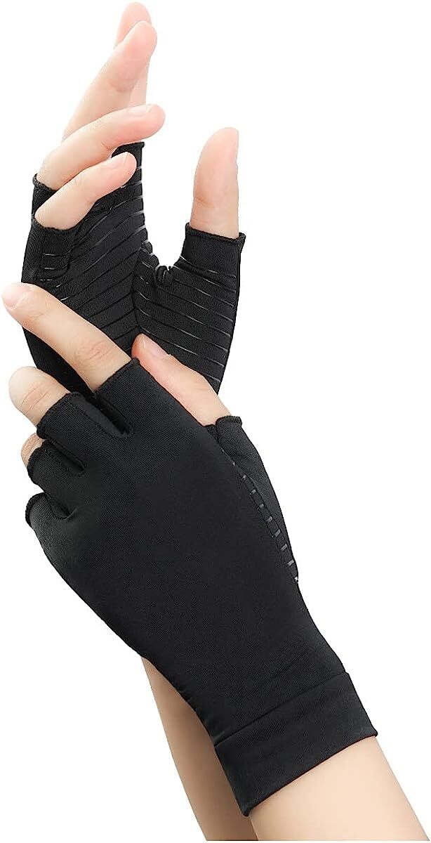 DOEPLEX Arthritis Gloves Fingerless Compression Gloves Hands Pain Relief 1 Pair