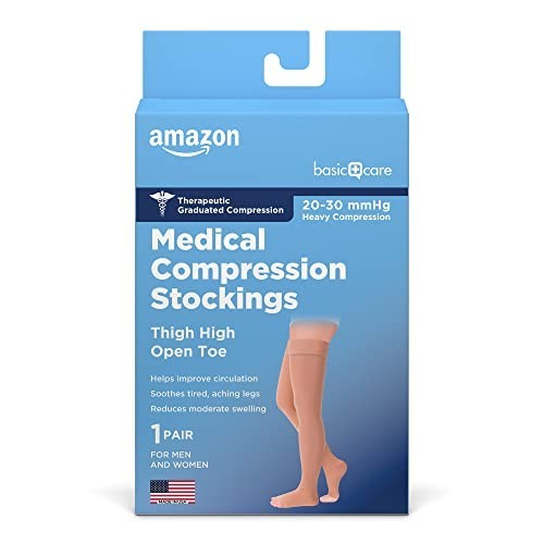 Compression Stockings for Circulation & Varicose Veins, 20-30 mmHg, Thigh Length