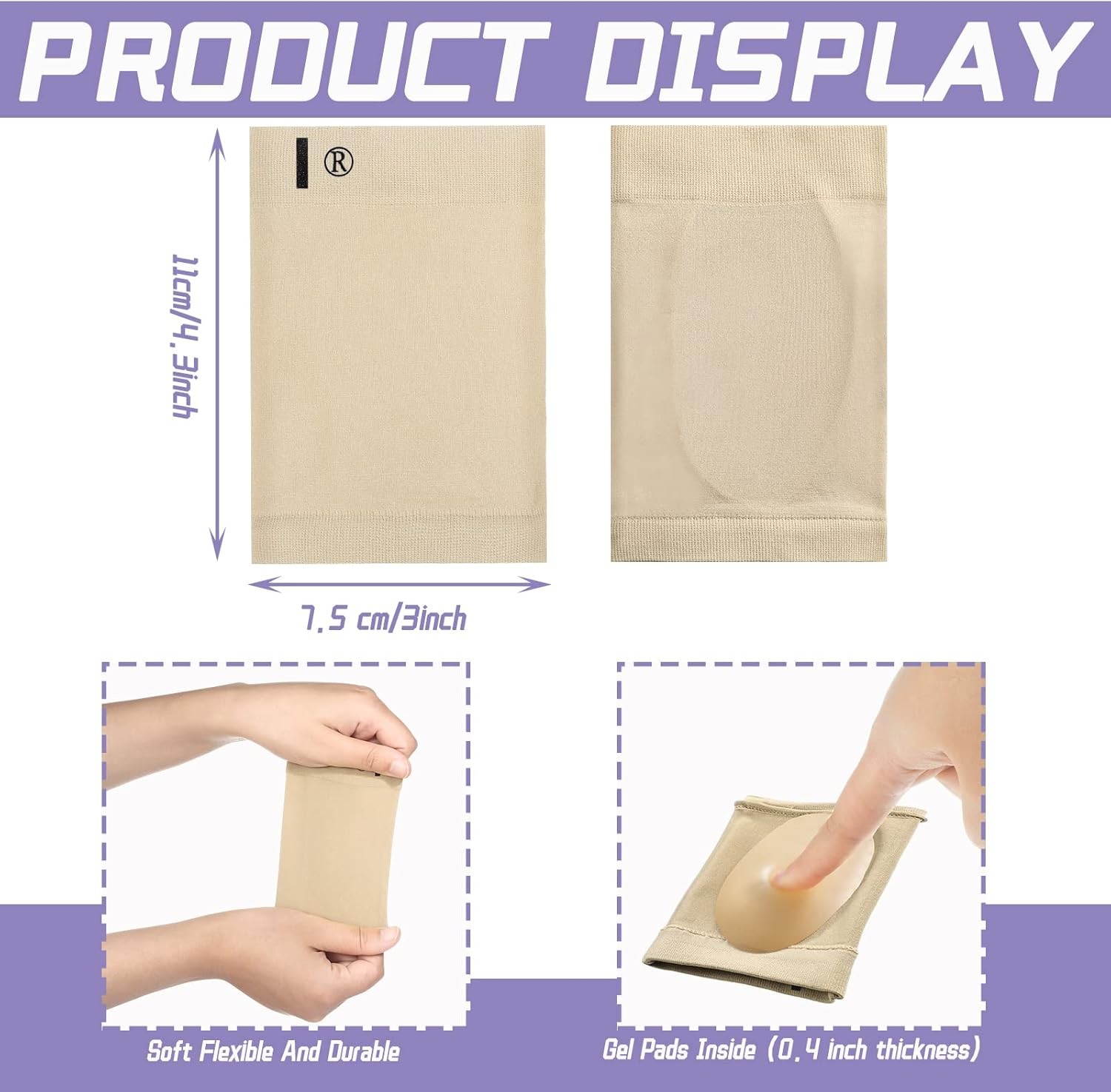 4 Pcs Arch Support Compression Sleeves Flat Foot Gel Pad Metatarsal Brace Relief