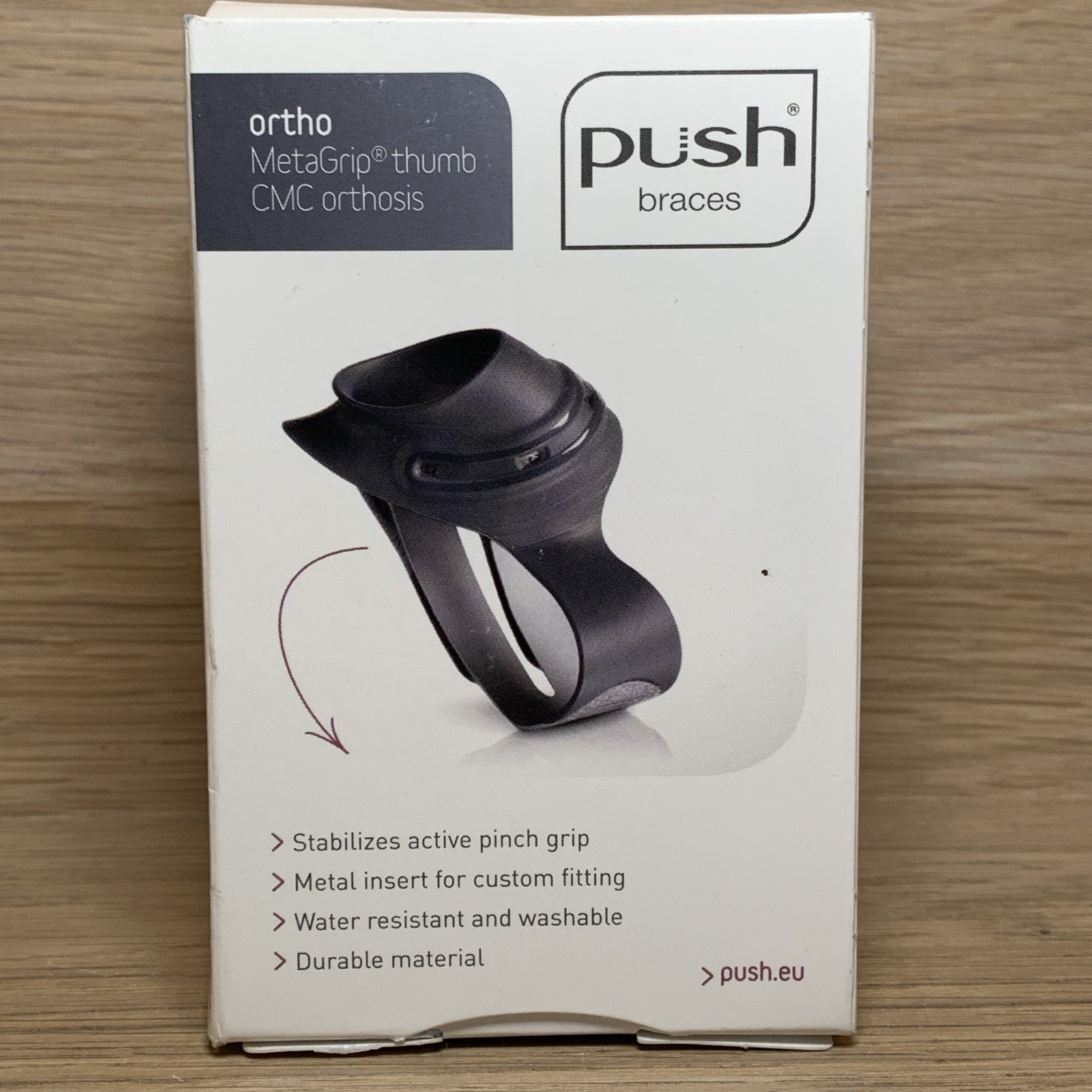 PUSH Ortho MetaGrip Thumb Brace CMC ORTHOSIS Left Hand Size 3 (8 3/4 – 10 5/8″)