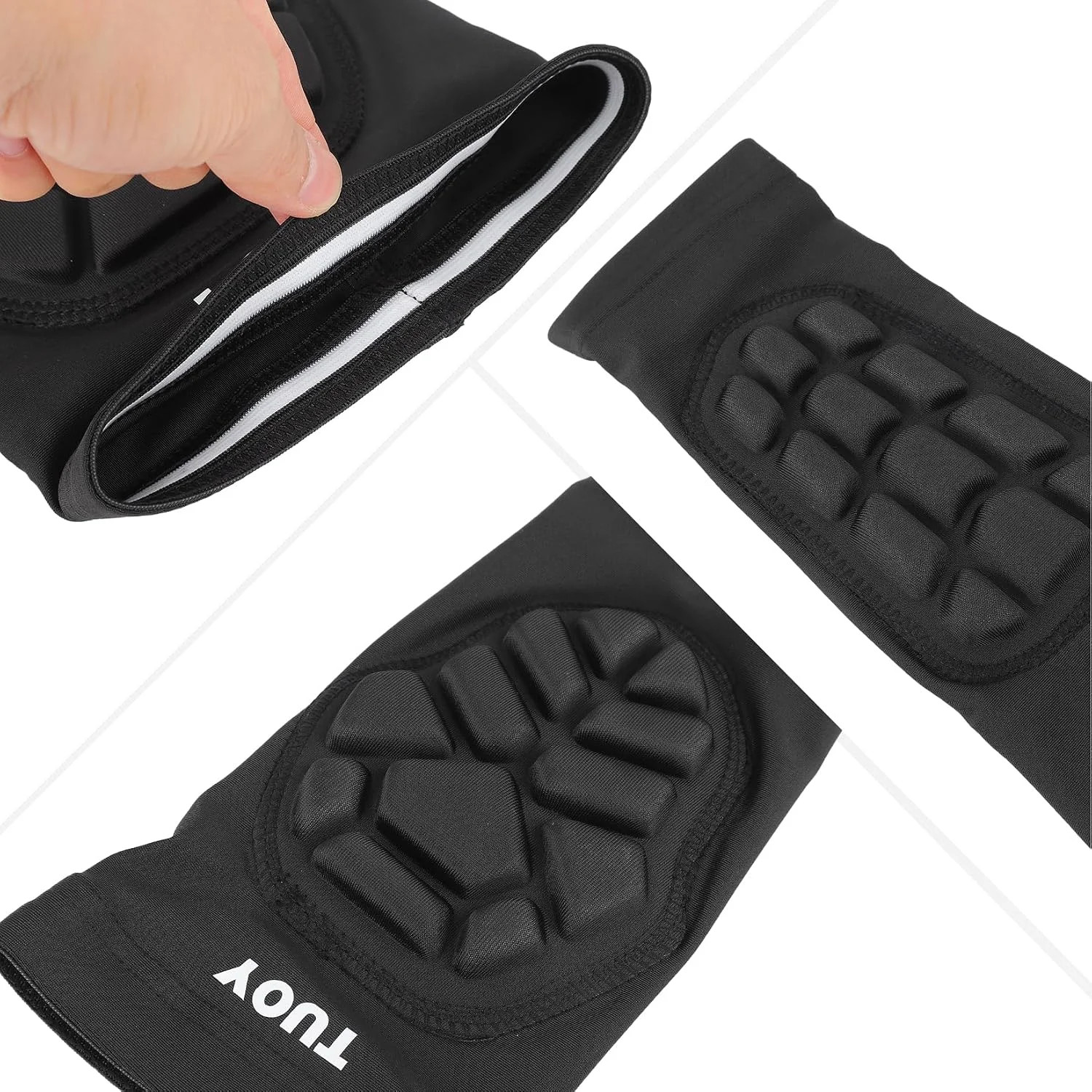 Padded Knee & Shin Guards Calf Pads Protector Compression Leg Sleeve Knee Brace