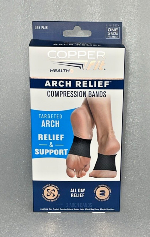 LOT of 5 – Copper Fit Arch Relief & Arch Relief Plus Compression Bands One Size